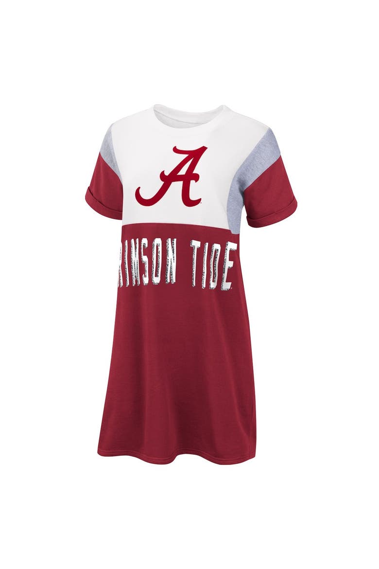 Women's G-III 4Her by Carl Banks Crimson/White Alabama Crimson Tide 3rd Down Short Sleeve T-Shirt Dress, Alternate, color, Crimson