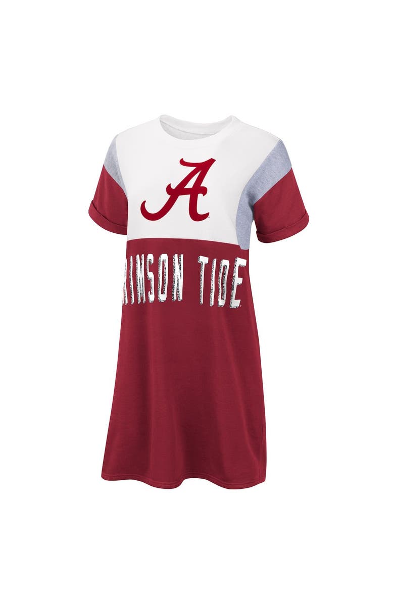 G-III 4HER BY CARL BANKS Women's G-III 4Her by Carl Banks Crimson/White Alabama Crimson Tide 3rd Down Short Sleeve T-Shirt Dress, Alternate, color, 