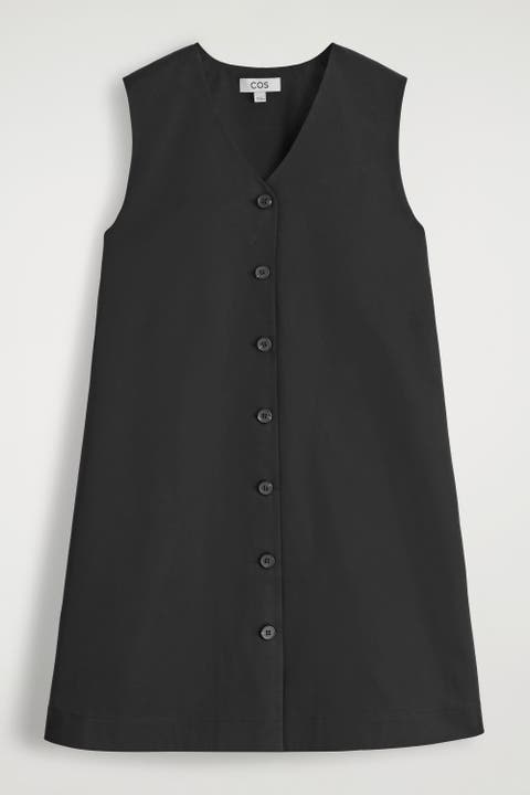 Buttoned Pima Cotton Mini Dress