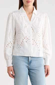Forgotten Grace Cutout Embroidered Shirt