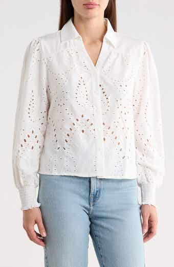 Cutout Embroidered Shirt