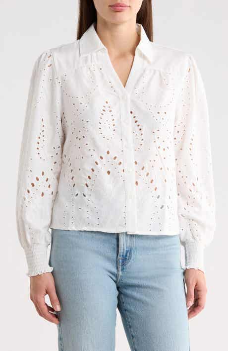 Forgotten Grace Cutout Embroidered Shirt