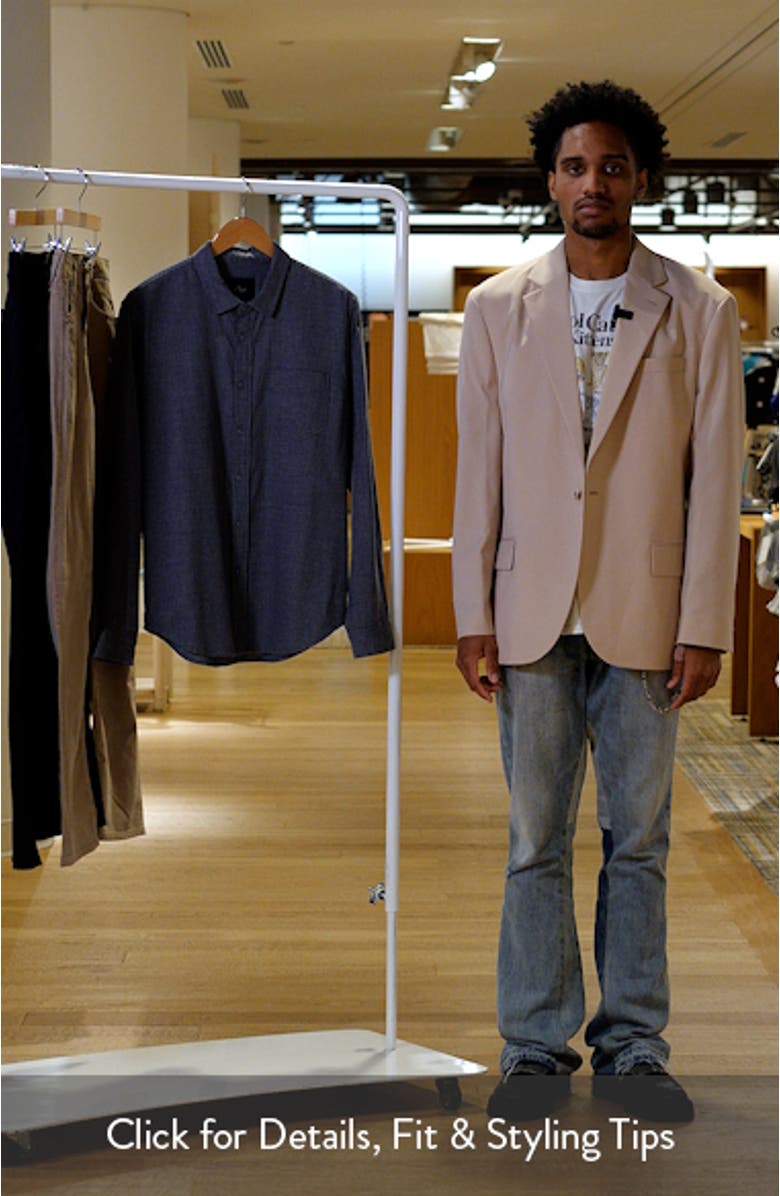 Wyatt Microcheck Cotton Button-Up Shirt, sales video thumbnail