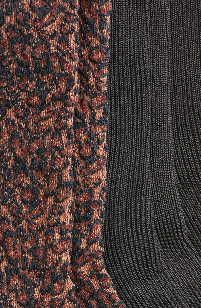 K Bell Socks 3-Pack Leopard Knit Crew Socks, Alternate, color, Black Multi