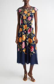 Carolina Herrera Poppy Sequin Embroidered Tulle Gown