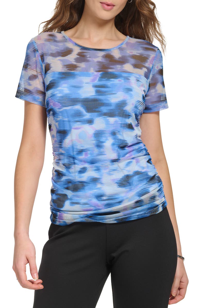 DKNY Print Mesh Top, Main, color,