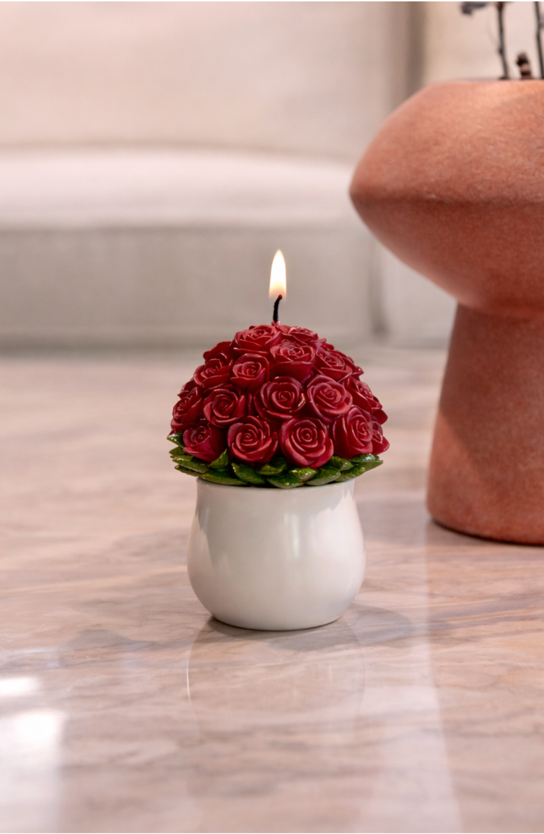 Southlake gifts Rose Bouquet Candle, Alternate, color, Dark Red Rose