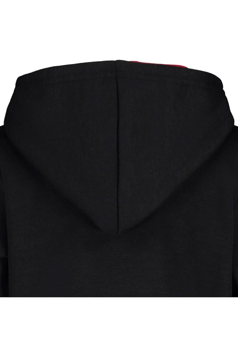 Jurassic Park T-Rex Fleece Quarter-Zip Hoodie, Alternate, color, Black Charcoal Red