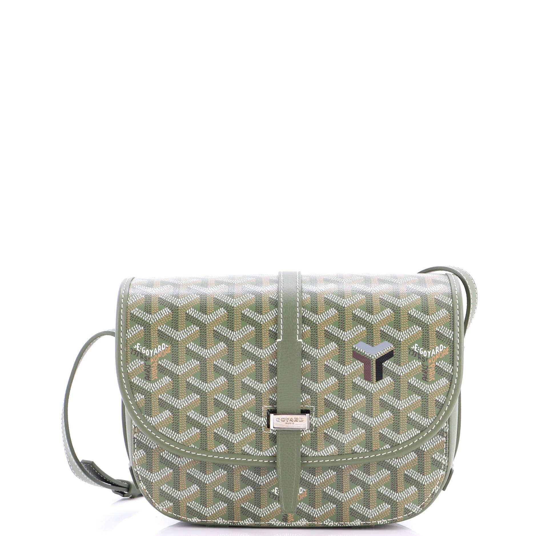 Pre-Owned Goyard Belvedere II Messenger Bag Coated Canvas PM, Main, color, Green
