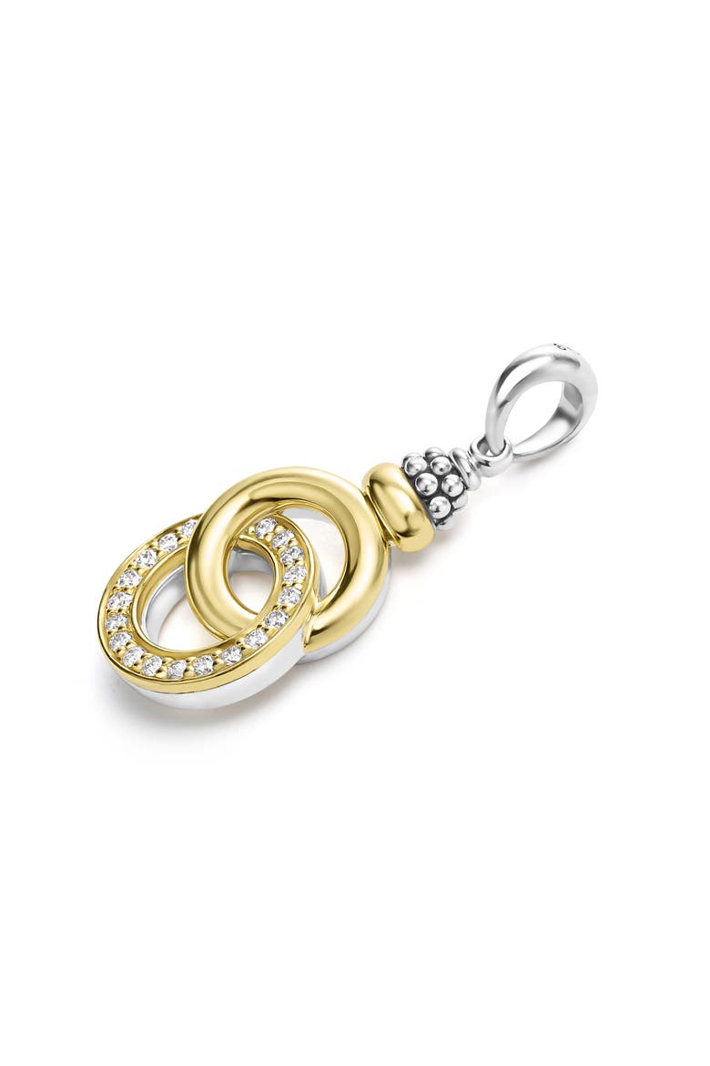 Signature Caviar Two-Tone Interlocking Diamond Pendant, Alternate, color, TWO-TONE