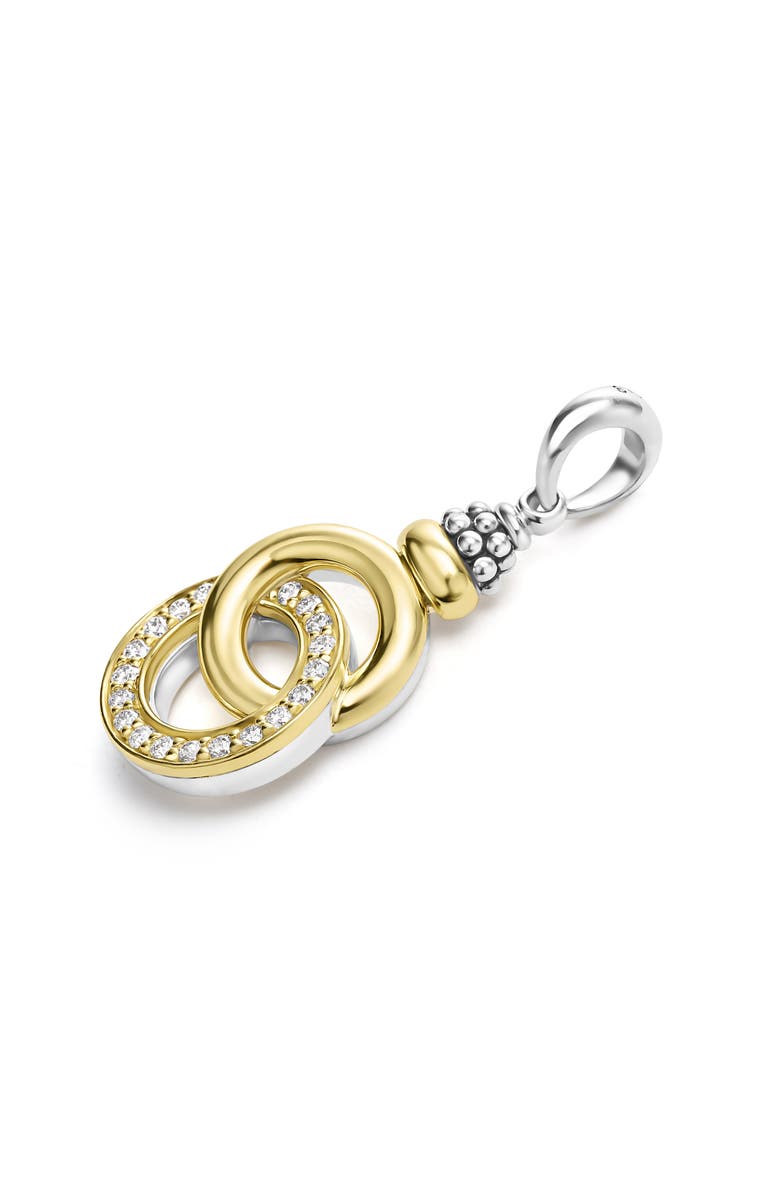 LAGOS Signature Caviar Two-Tone Interlocking Diamond Pendant, Alternate, color,