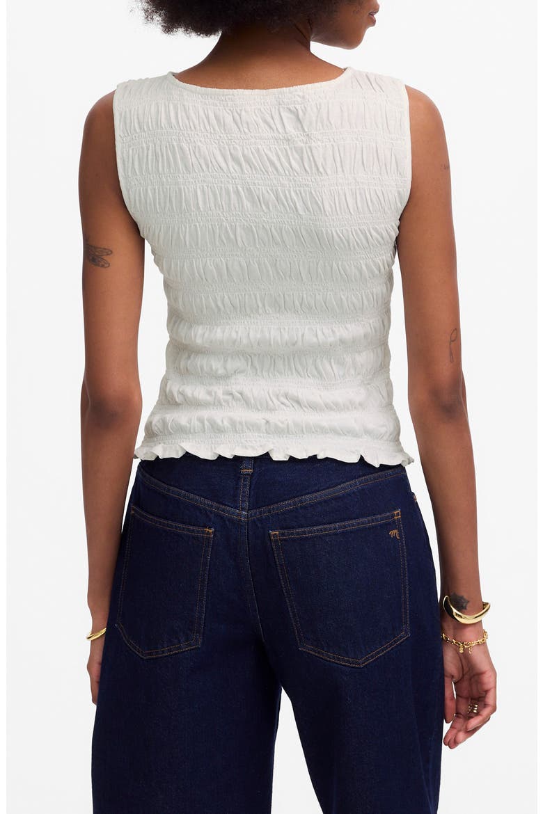 Smocked Tank Top, Alternate, color, WHITE
