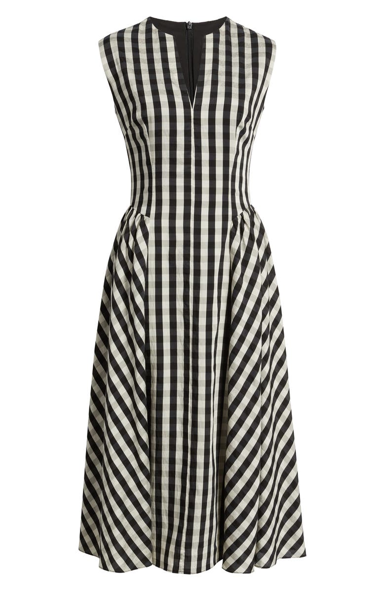 Lucy Paris Vivian Gingham Midi Dress, Alternate, color, Black