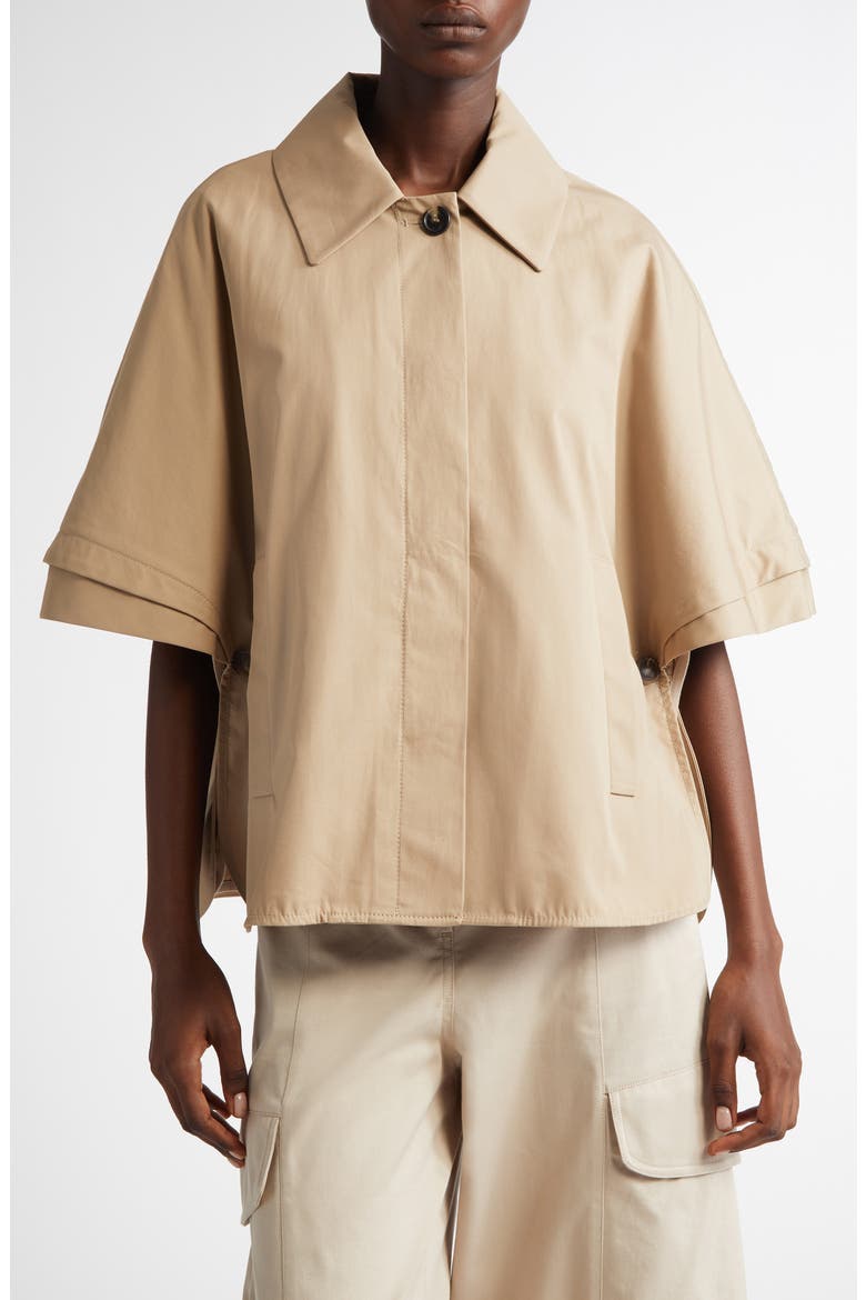 Parole Twill Crop Cape Jacket, Main, color, COLONIAL