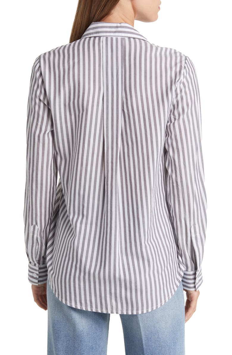 beachlunchlounge Stripe Cotton & Modal Button-Up Shirt, Alternate, color, 