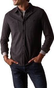 The Normal Brand Lennox Cotton Jersey Button-Up Shirt