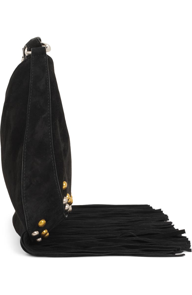 Jeffrey Campbell Lyrical Suede Crossbody Bag, Alternate, color, Black Suede
