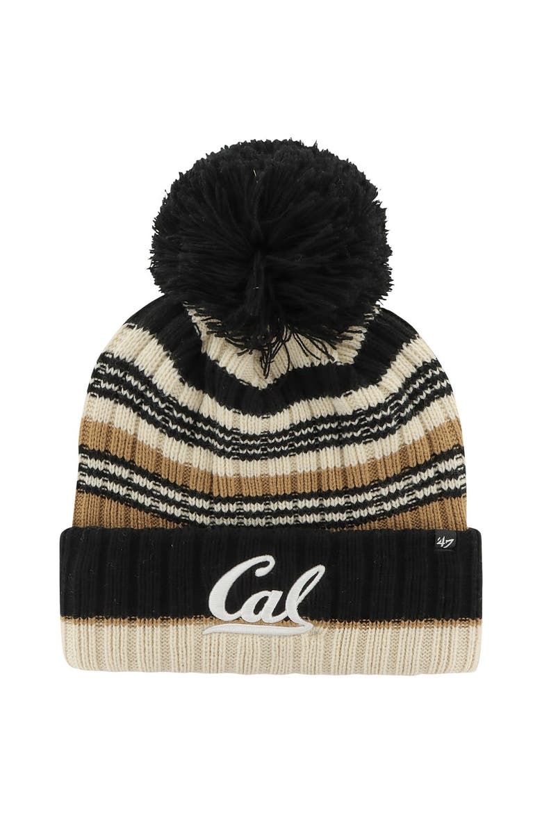 Women's '47 Khaki Cal Bears Barista Cuffed Knit Hat with Pom, Main, color, Khaki