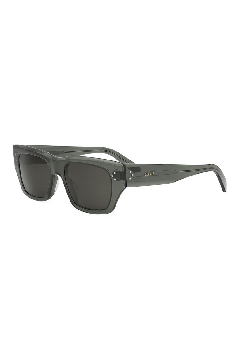 Bold 3 Dots 53mm Geometric Sunglasses, Alternate, color, LIGHT GREEN / SMOKE