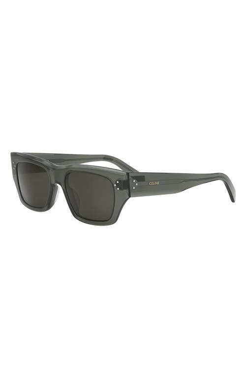 Celine Bold 3 Dots 53mm Geometric Sunglasses In Light Green/smoke