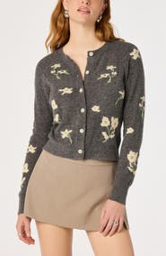 ASTR the Label Joy Floral Crewneck Cardigan
