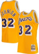 Mitchell & Ness Men's Mitchell & Ness Magic Johnson Gold Los Angeles Lakers 1984/85 Hardwood Classics Authentic Jersey