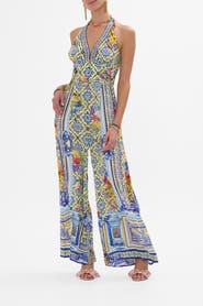 Camilla Halterneck Jumpsuit With Tie Neck Wall To Wall Wonders