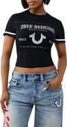 True Religion Faded Logo Graphic Baby Tee