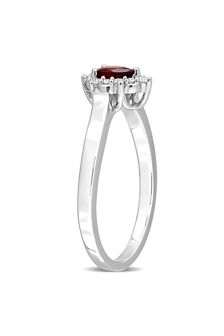Garnet & Diamond Teardrop Halo Ring, Alternate, color, Garnet