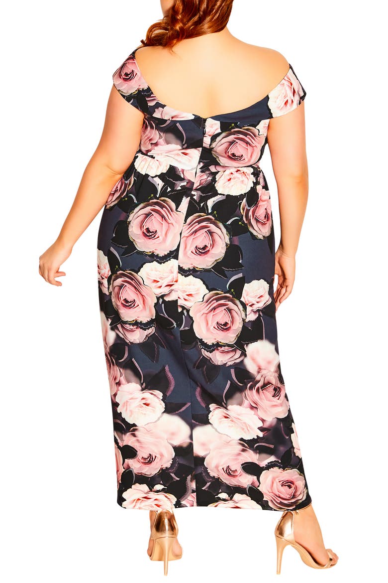 Sweet Love Floral Tulip Hem Off the Shoulder Dress, Alternate, color, SWEET LOVE