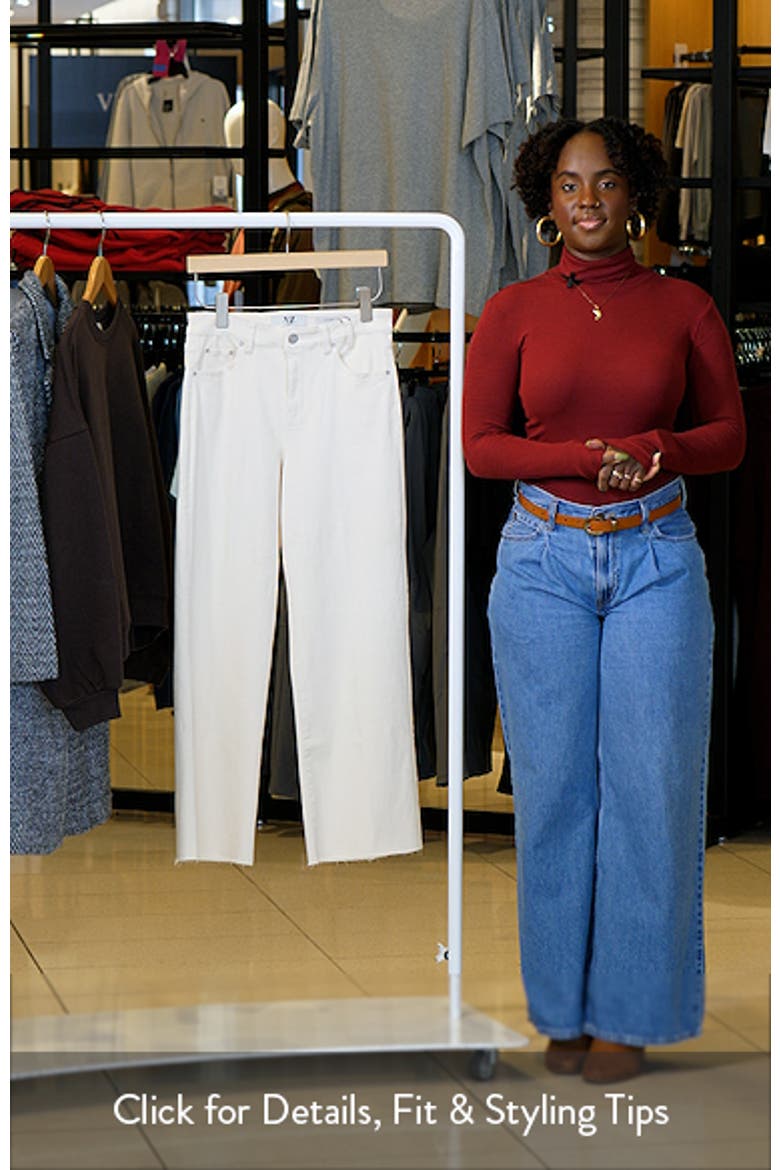 Weekend Raw Hem Mid Rise Ankle Wide Leg Jeans video
