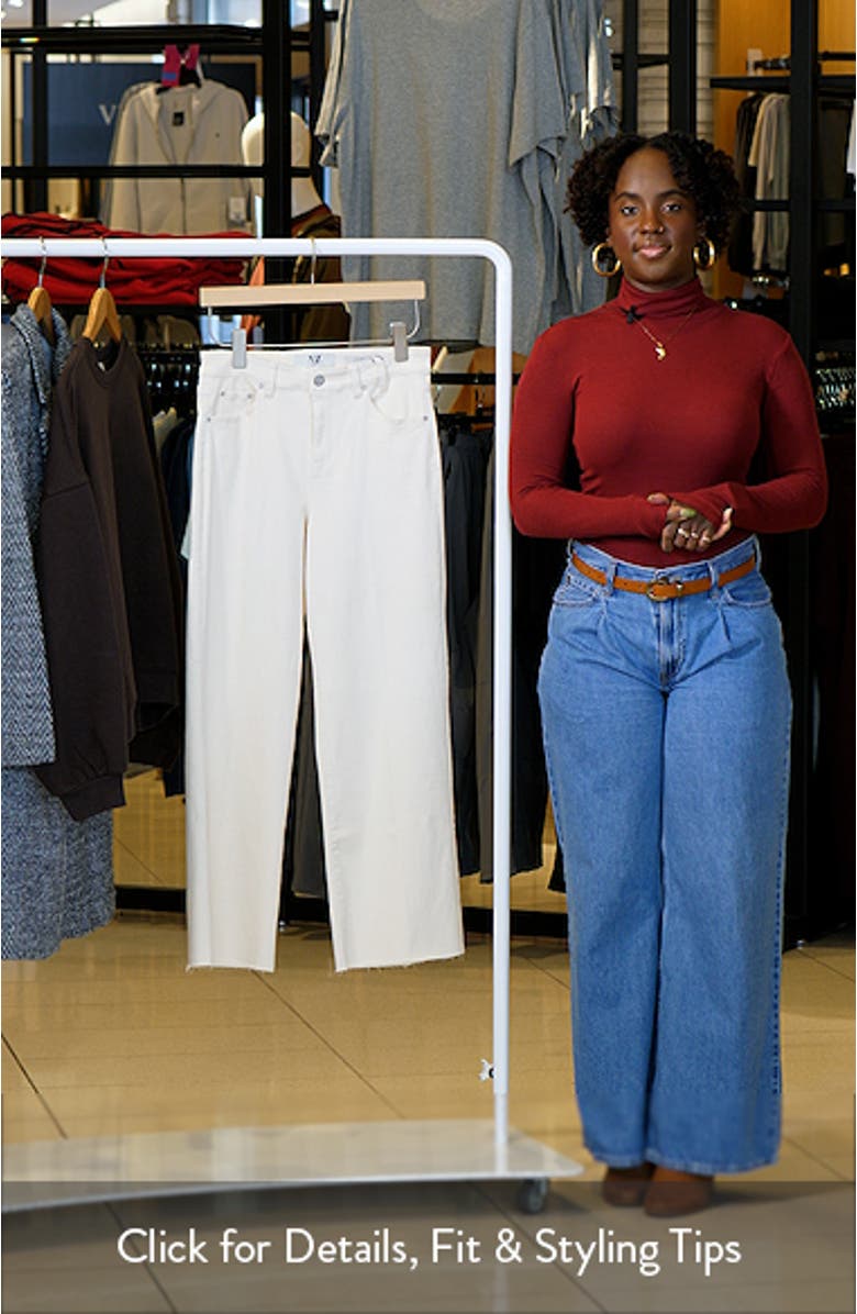 Weekend Raw Hem Mid Rise Ankle Wide Leg Jeans, sales video thumbnail