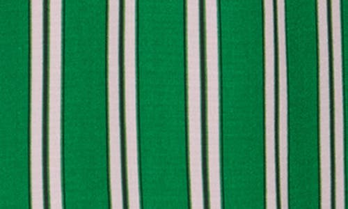 Shop Melrose And Market Stripe Babydoll Midi Dress In Green Flora Emma Stripe