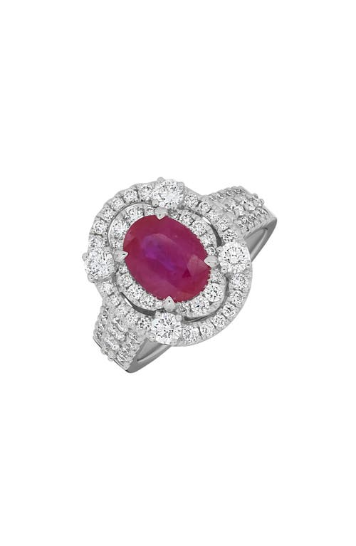 Bony Levy El Mar Oval Cut Ruby & Diamond Ring In 18k White Gold