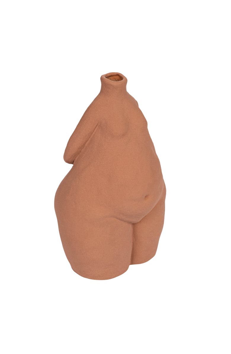 Storied Home Stoneware Feminine Body Figure Vase, Terra-cotta, Main, color, 