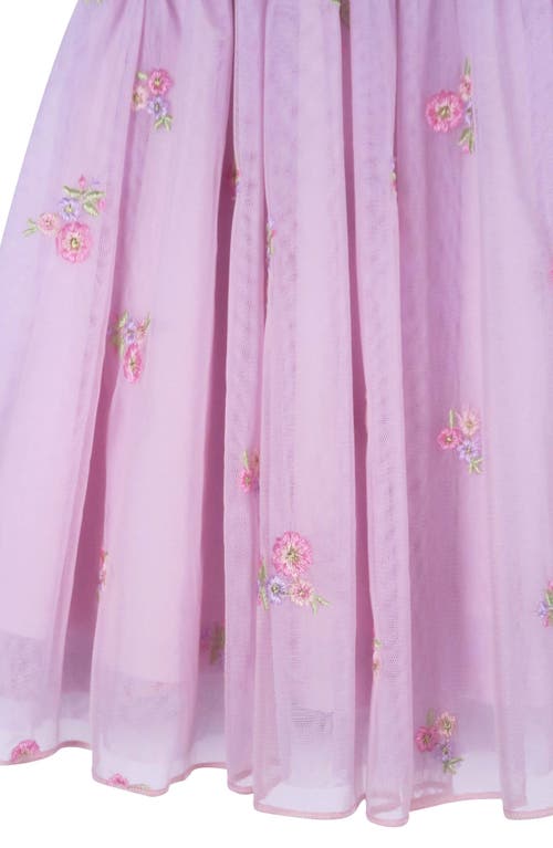 Zunie Embroidered Float Dress With Bloomers In Orchid Multi