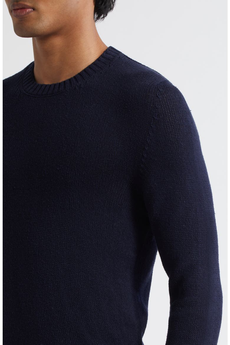 Bourette Silk Crewneck Sweater, Alternate, color, NAVY