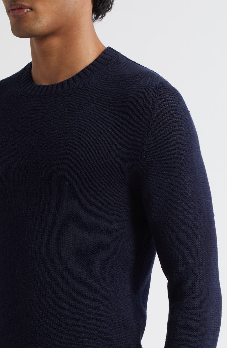 Thom Sweeney Bourette Silk Crewneck Sweater, Alternate, color, Navy