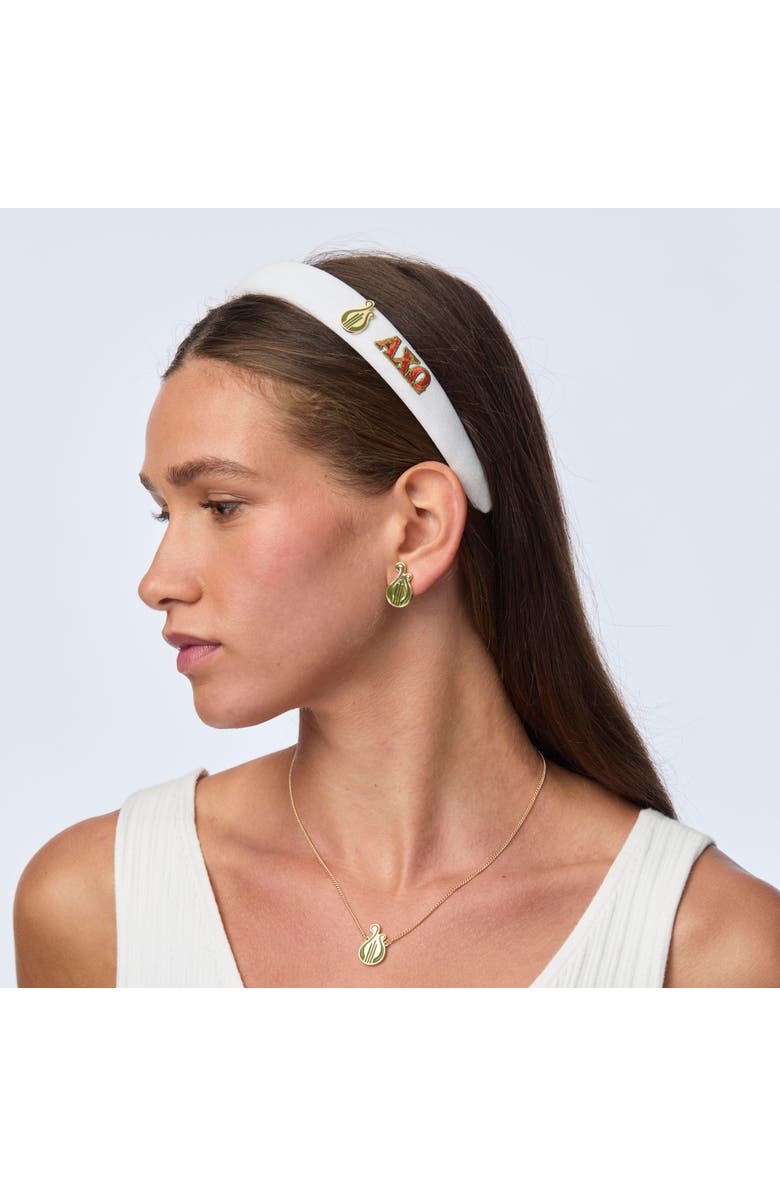 Lele Sadoughi Alpha Chi Omega Charlotte Headband, Alternate, color, Ivory 100