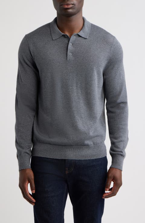 Washable Merino Wool Polo Sweater