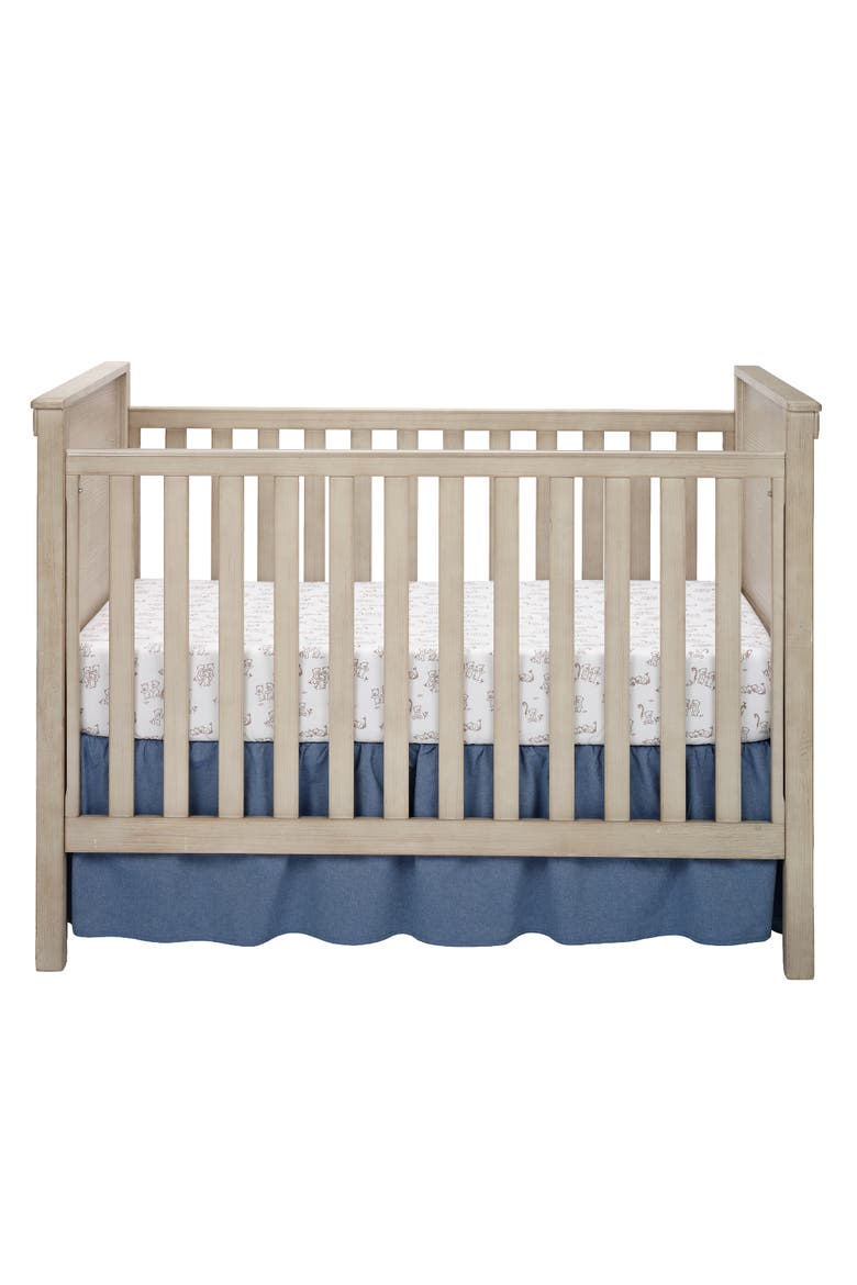 Blue Patchwork Breathable Cotton Fitted Crib/Toddler Sheet, Alternate, color, White