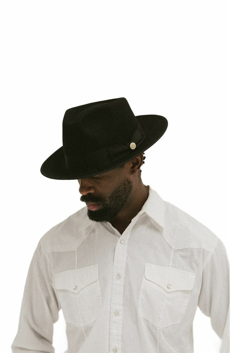 Two Roads Hat Co. Waterloo Fedora, Alternate, color, Black