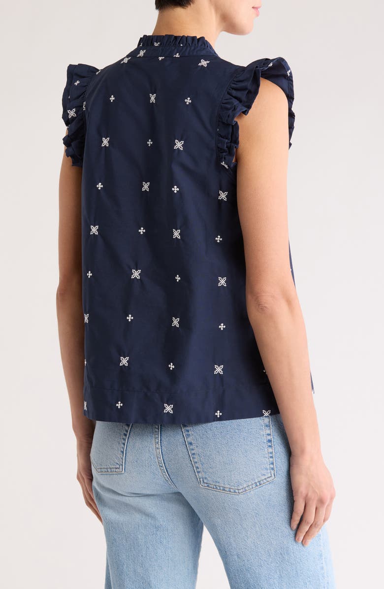 GIBSONLOOK Decked Out Sleeveless Top, Alternate, color, Navy Embroidered