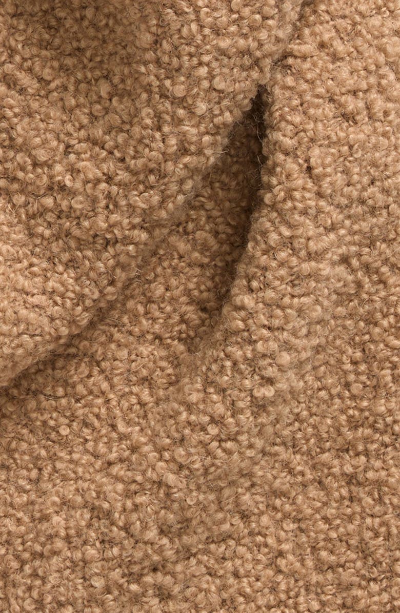 Moncler Logo Patch Alpaca Blend Fringe Scarf, Alternate, color, Brown