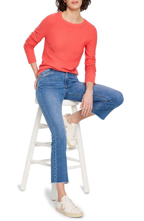 Nic + Zoe Nic+zoe Baby Garter Crewneck Sweater In Guava