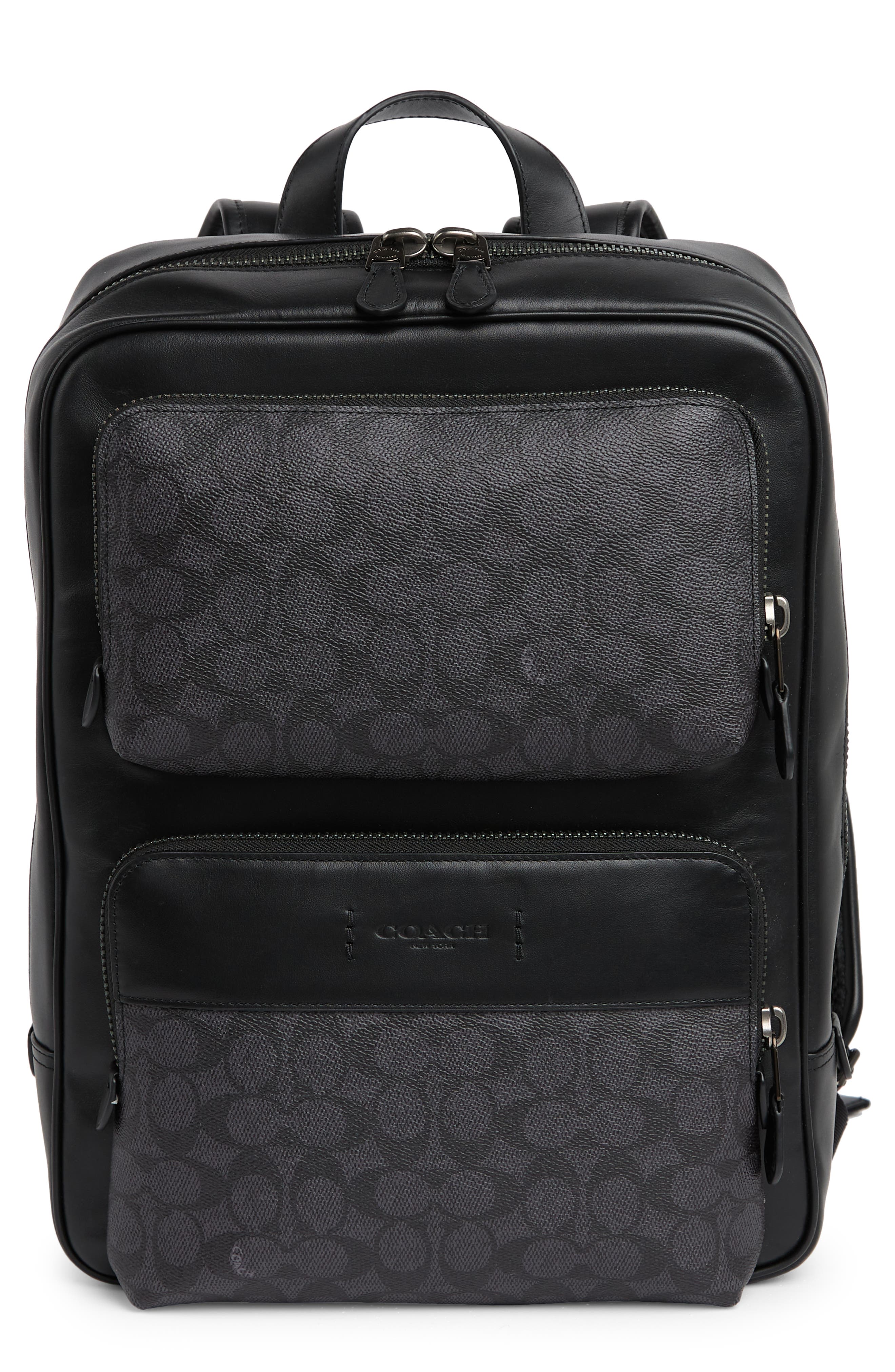 COACH Gotham Leather Backpack, Main, color, 