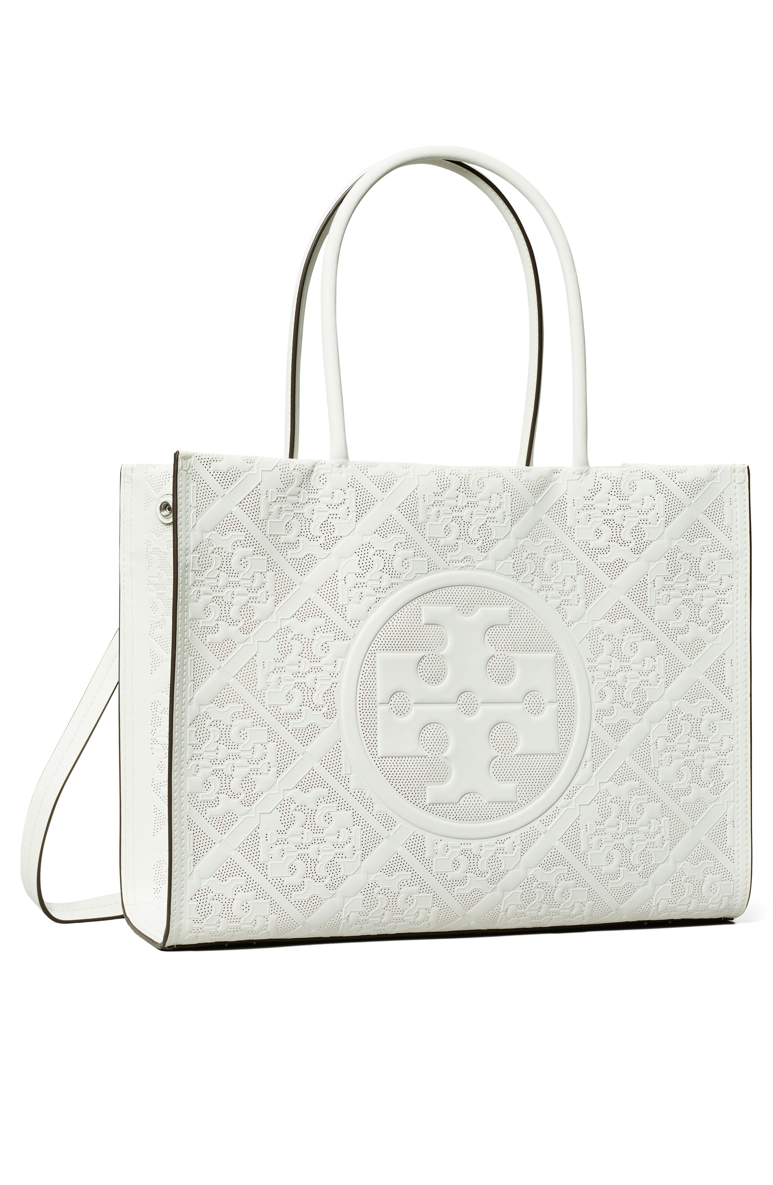 Tory Burch Small Ella Perforated Faux Leather Tote, Alternate, color, 