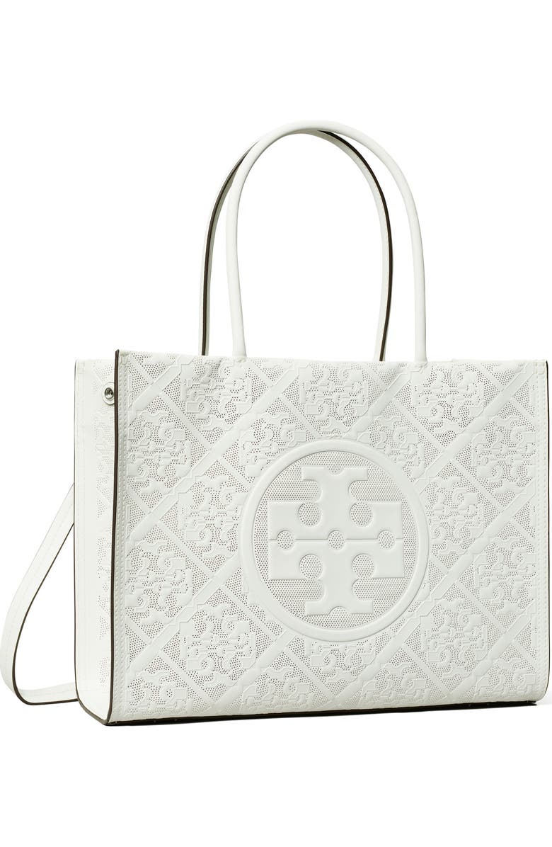 Tory Burch Small Ella Perforated Faux Leather Tote, Alternate, color,