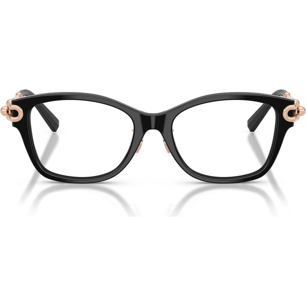 Tiffany & Co . Butterfly 51mm Low Bridge Rectangular Optical Glasses In Black