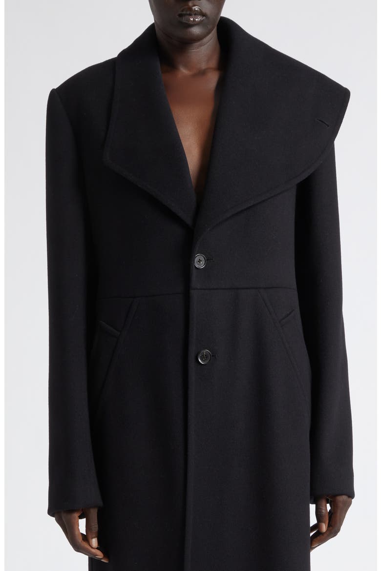 Alix Grommet Eyelet Wool Melton Coat, Alternate, color, BLACK